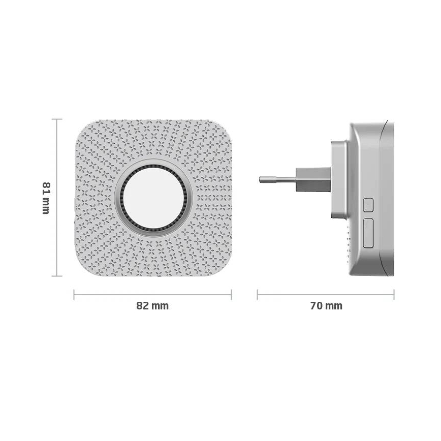 Juego de 2 timbres inalámbricos para enchufe, cinéticos, 230 V, blanco