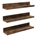 Juego de 3 estantes de pared SHELFY 38x5x10 cm marrón