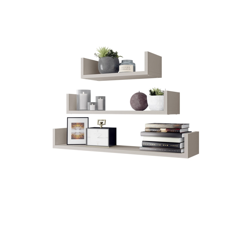 Juego de 3 estantes de pared TRIO 11 x 40/60/80 cm cachemira