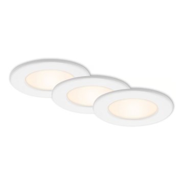 Juego de 3 luminarias empotradas LED para baño LED/6W/230V 3000K IP44 blanco