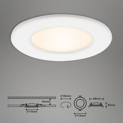 Juego de 3 luminarias empotradas LED para baño LED/6W/230V 3000K IP44 blanco
