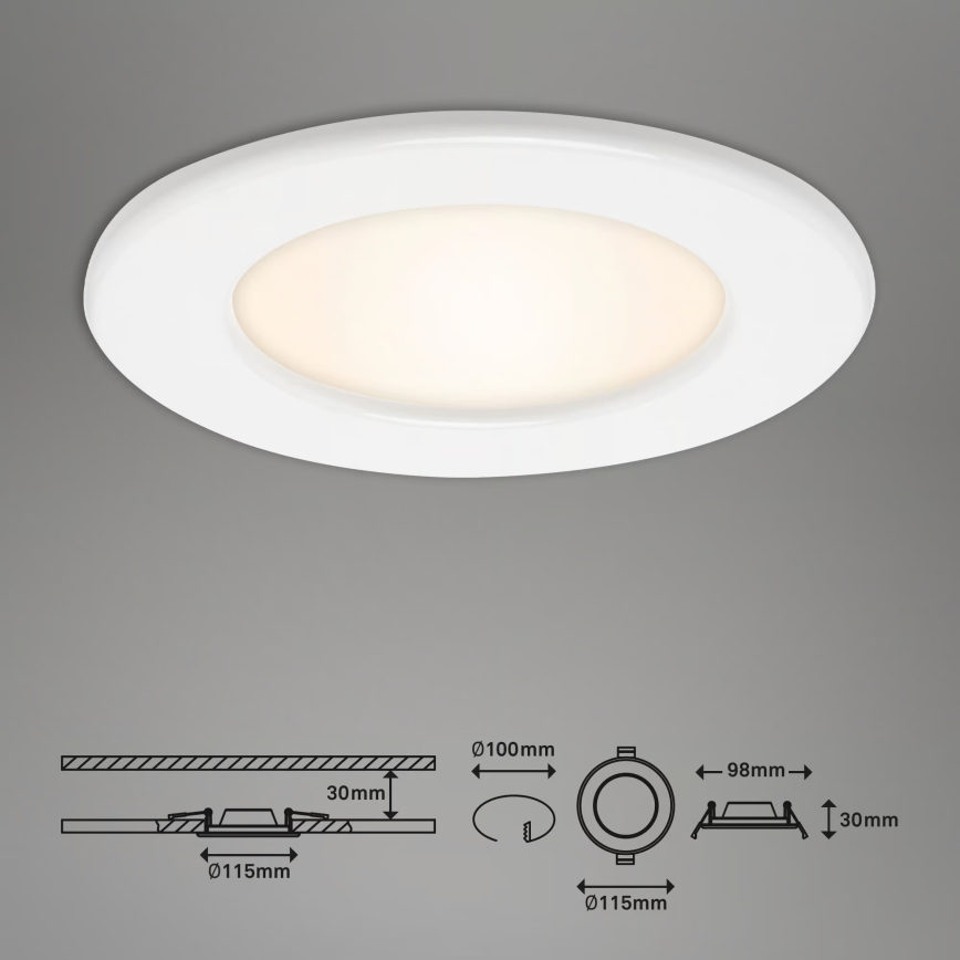 Juego de 3 luminarias empotradas LED para baño LED/6W/230V 3000K IP44 blanco