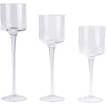 Juego de 3 portavelas de cristal transparente