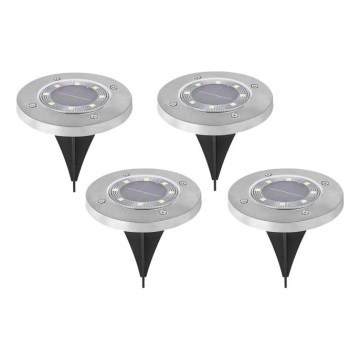 Juego de 4 lámparas solares LED CLAVO LED/1xAAA 4000K IP44 300 mAh