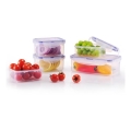 Juego de 5 recipientes para alimentos LOCK, azul/transparente