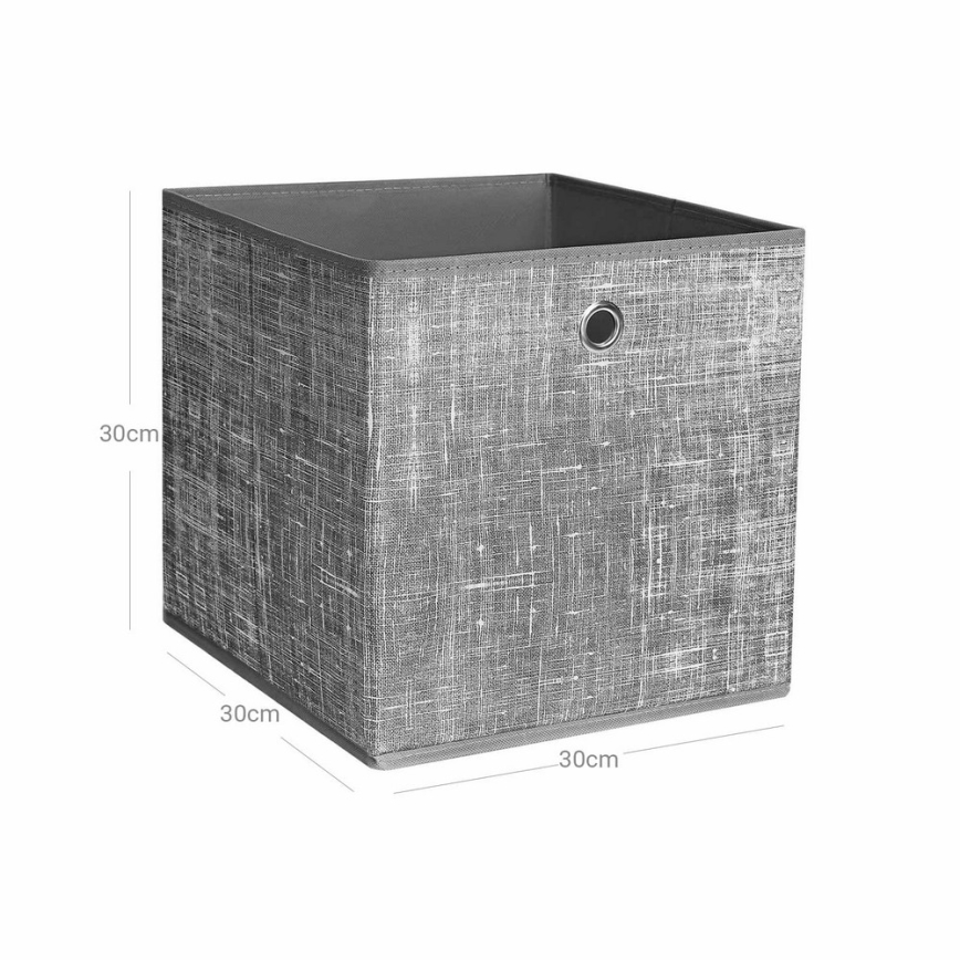 Juego de 6 cajas de almacenaje CURAN 30x30x30 cm, gris