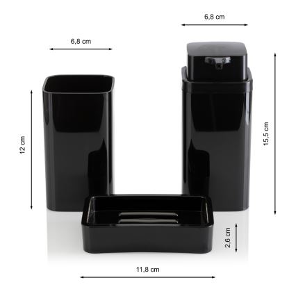 Juego de accesorios de baño SIERRA 5 pz negro