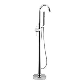 Juego de bañera exenta con grifería, 116 cm, cromo brillante