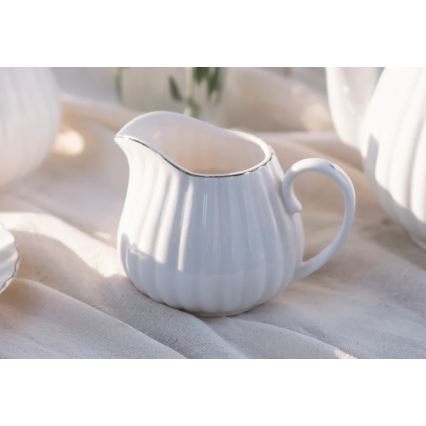 Juego de café de porcelana, 15 piezas, blanco