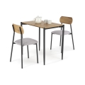 Juego de comedor NANDO 84x54 cm gris/marrón/negro