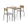 Juego de comedor NANDO 84x54 cm gris/marrón/negro