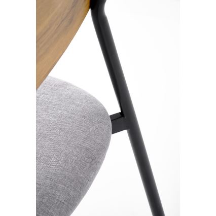 Juego de comedor NANDO 84x54 cm gris/marrón/negro