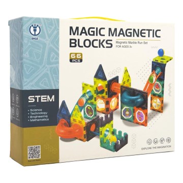 Juego de construcción magnético de 66 piezas