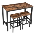 Juego de mesa de bar con 2 taburetes BARTIS, marrón/negro