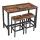 Juego de mesa de bar con 2 taburetes BARTIS, marrón/negro