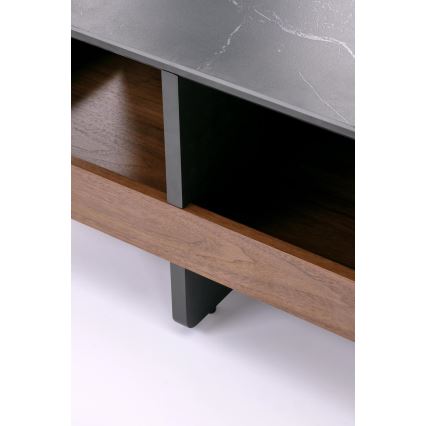 Juego de mesa de centro KORO 70x70 cm + 2x taburete negro/marrón