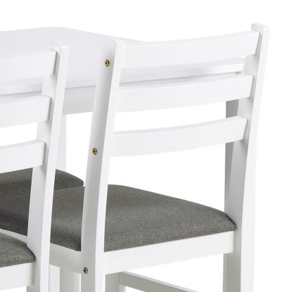 Juego de mesa de comedor con 4 sillas EMILY, color blanco