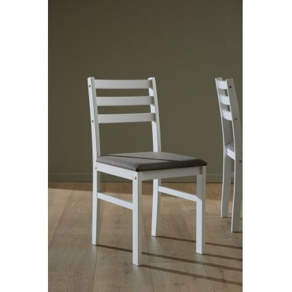 Juego de mesa de comedor con 4 sillas EMILY, color blanco