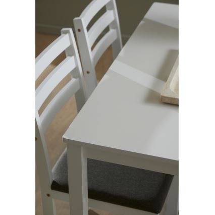 Juego de mesa de comedor con 4 sillas EMILY, color blanco