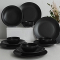 Juego de vajilla 12 piezas negro/gres