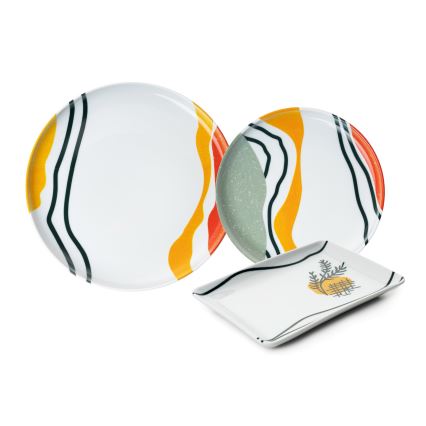 Juego de vajilla 18 piezas multicolor/porcelana