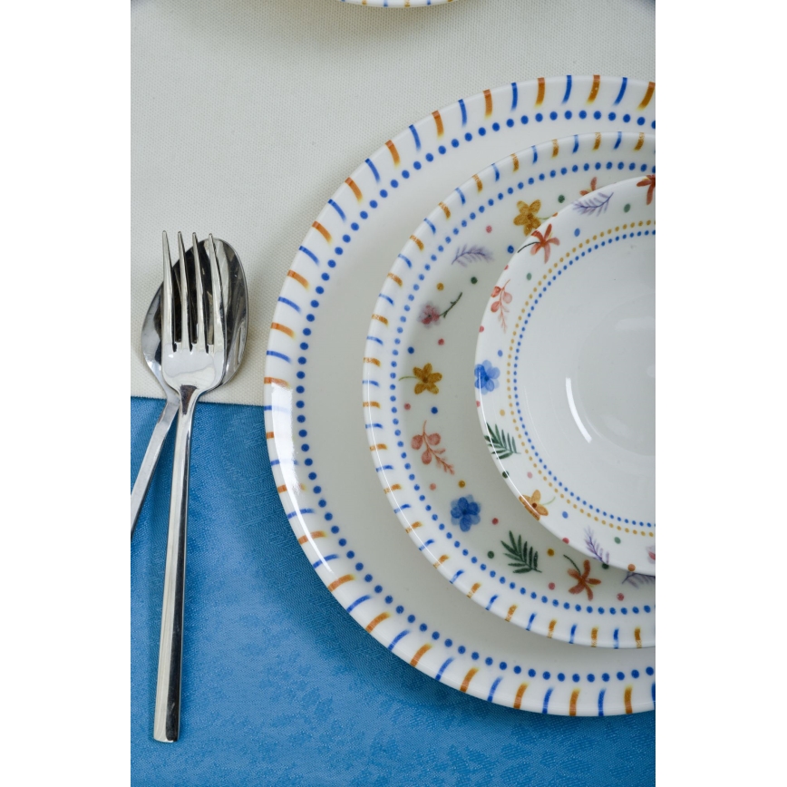 Juego de vajilla 18 piezas multicolor/porcelana