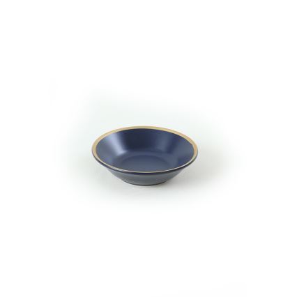 Juego de vajilla 24 piezas azul/dorado/cerámica
