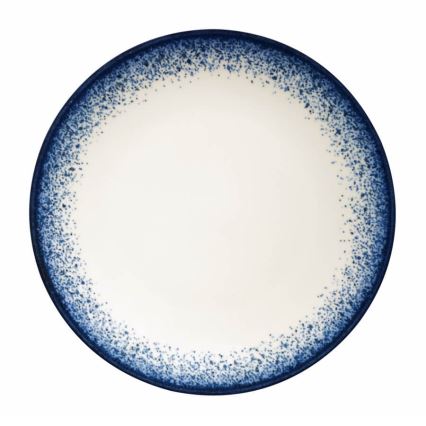Juego de vajilla 24 piezas blanco/azul/porcelana