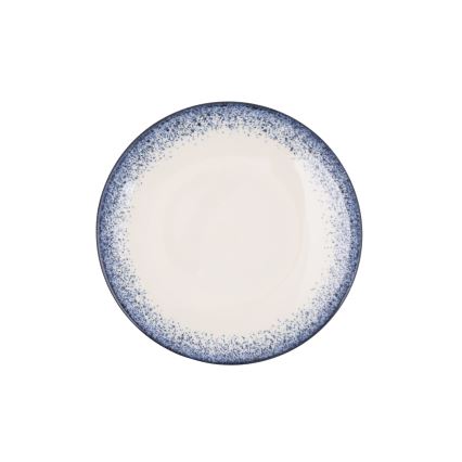 Juego de vajilla 24 piezas blanco/azul/porcelana
