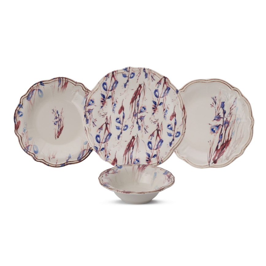 Juego de vajilla 24 piezas multicolor/porcelana