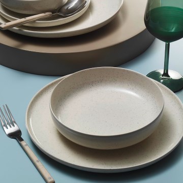 Juego de vajilla 8 piezas beige/porcelana