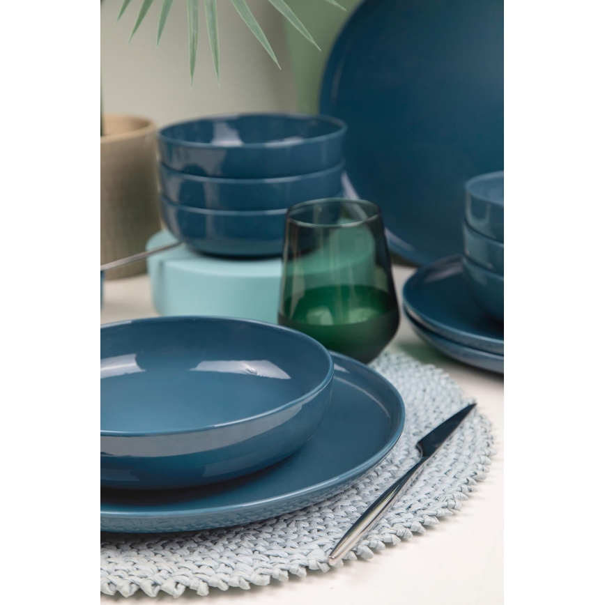 Juego de vajilla de 12 piezas azul/porcelana
