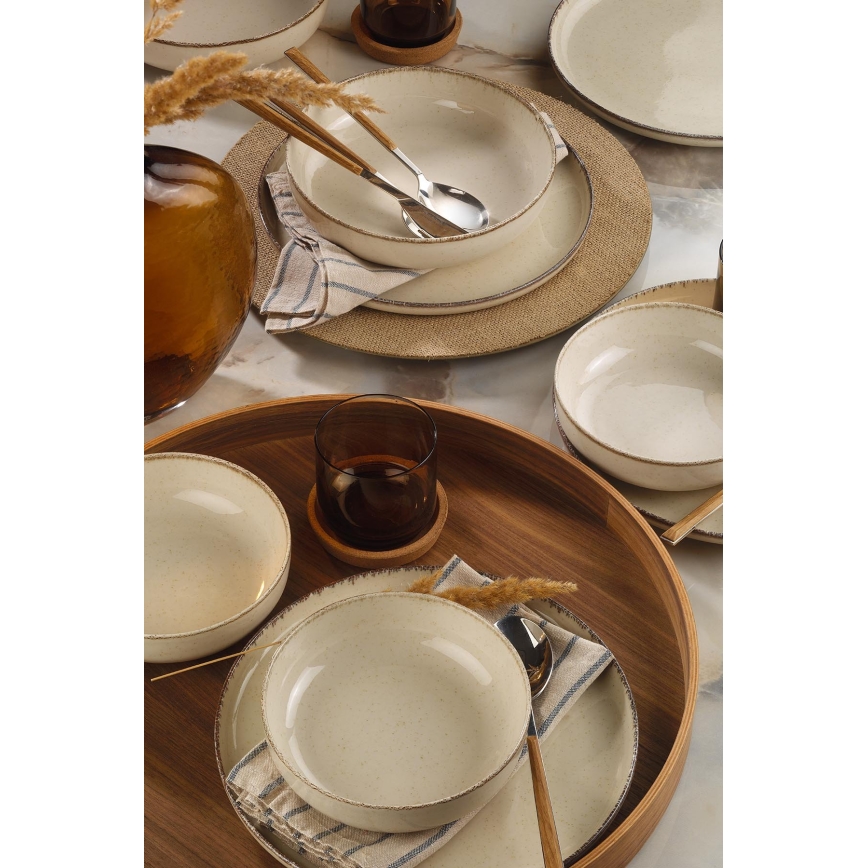 Juego de vajilla de 12 piezas beige/porcelana