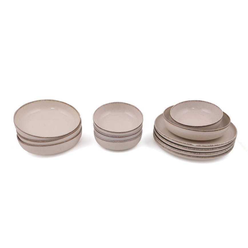 Juego de vajilla de 12 piezas beige/porcelana