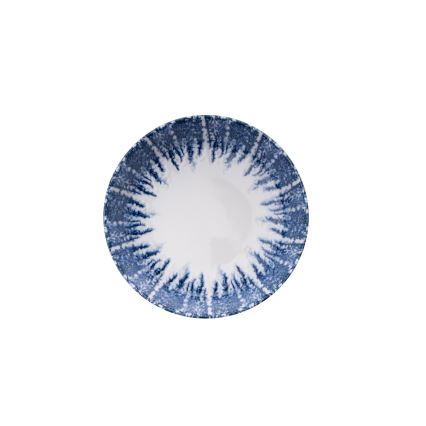 Juego de vajilla de 12 piezas blanca/azul/porcelana