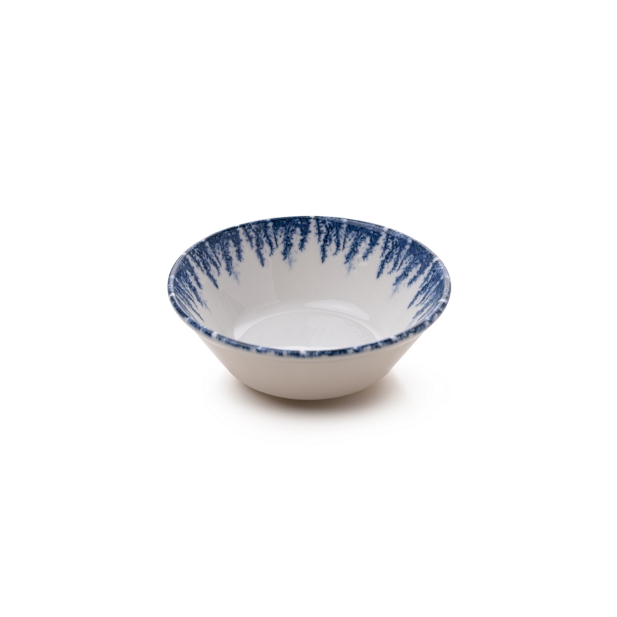 Juego de vajilla de 12 piezas blanca/azul/porcelana