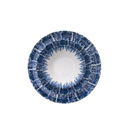 Juego de vajilla de 12 piezas blanca/azul/porcelana