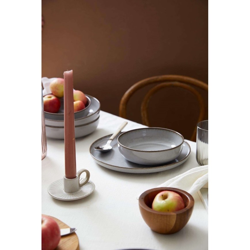 Juego de vajilla de 12 piezas gris/porcelana