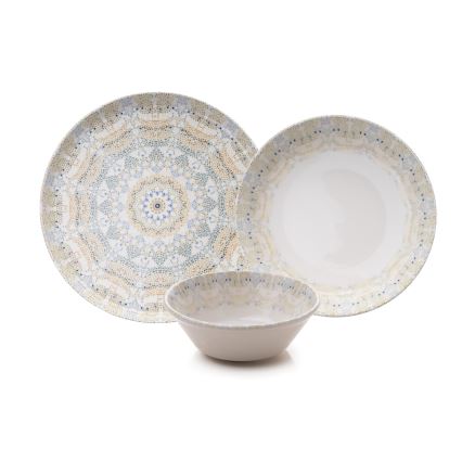 Juego de vajilla de 12 piezas multicolor/porcelana