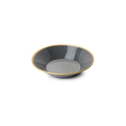Juego de vajilla de 16 piezas antracita/dorado/porcelana