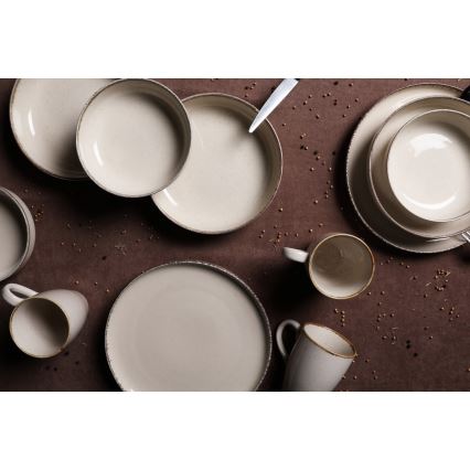 Juego de vajilla de 16 piezas beige/porcelana