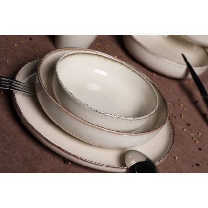 Juego de vajilla de 16 piezas beige/porcelana