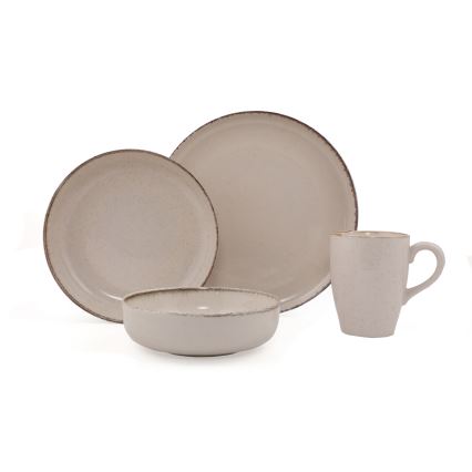 Juego de vajilla de 16 piezas beige/porcelana