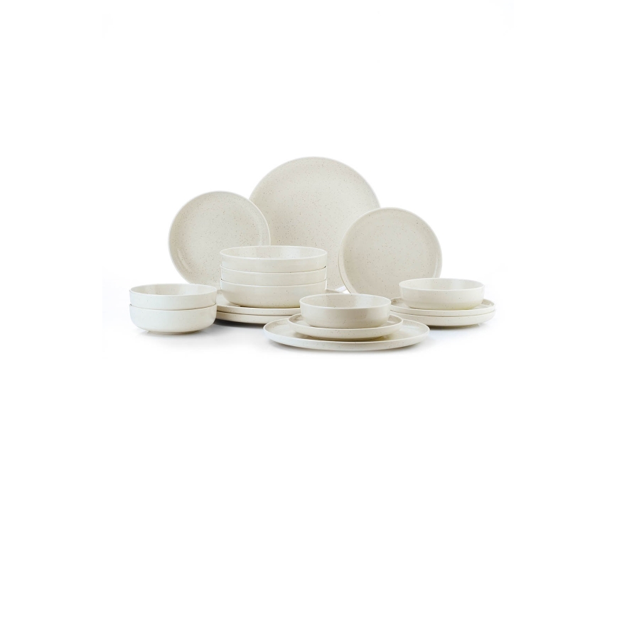 Juego de vajilla de 16 piezas en beige/porcelana