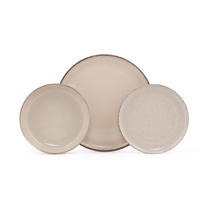 Juego de vajilla de 18 piezas beige/porcelana