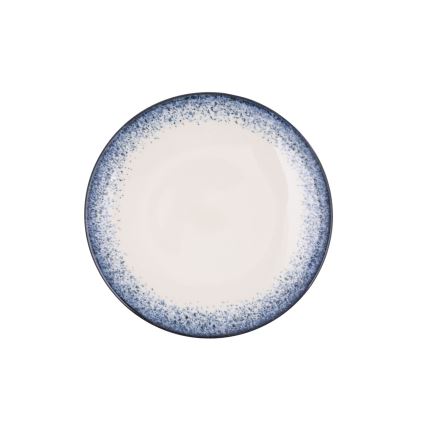Juego de vajilla de 18 piezas, blanco/azul, porcelana