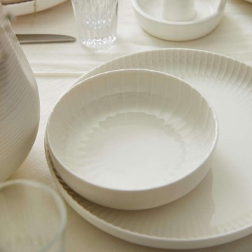 Juego de vajilla de 18 piezas, blanco/porcelana