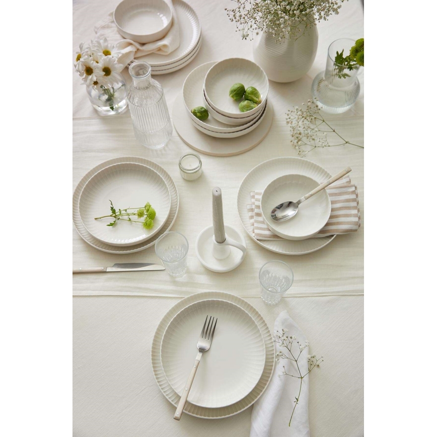 Juego de vajilla de 18 piezas, blanco/porcelana