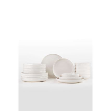 Juego de vajilla de 18 piezas, blanco/porcelana