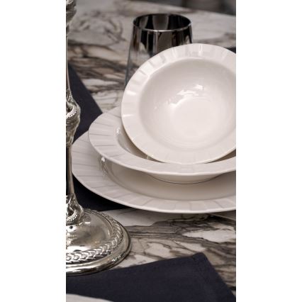 Juego de vajilla de 18 piezas, blanco/porcelana